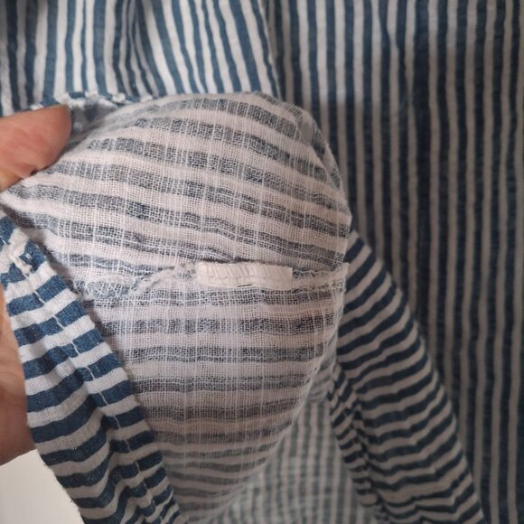 Cherishh Italian Linen Top - Blue & White Stripes - Picture 6 of 7